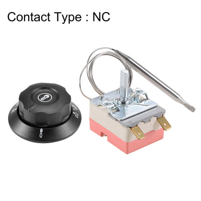 Harfington Uxcell NC 250V 16A 110C Temperature Control Switch Capillary Thermostat for Oven Refrigerator Heater, 0.7m, with 2 Screws&2 Crimp Terminals