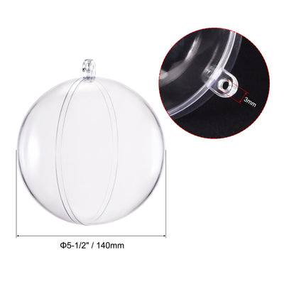 Harfington Uxcell 2pcs 5 1/2-inch(140mm) Clear Plastic Ornaments Ball