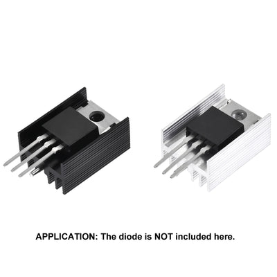 Harfington Uxcell 21x15x11mm TO-220 Aluminum Heatsink Kit for Cooling Transistor Diodes with a Support Pin