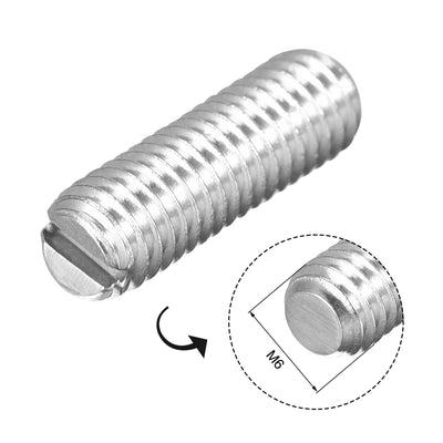 Harfington Uxcell Slotted Set Grub Screws, M5/M6 Metric 304 Stainless Steel Flat Point Set Screws Assortment Kit 1set (100pcs)