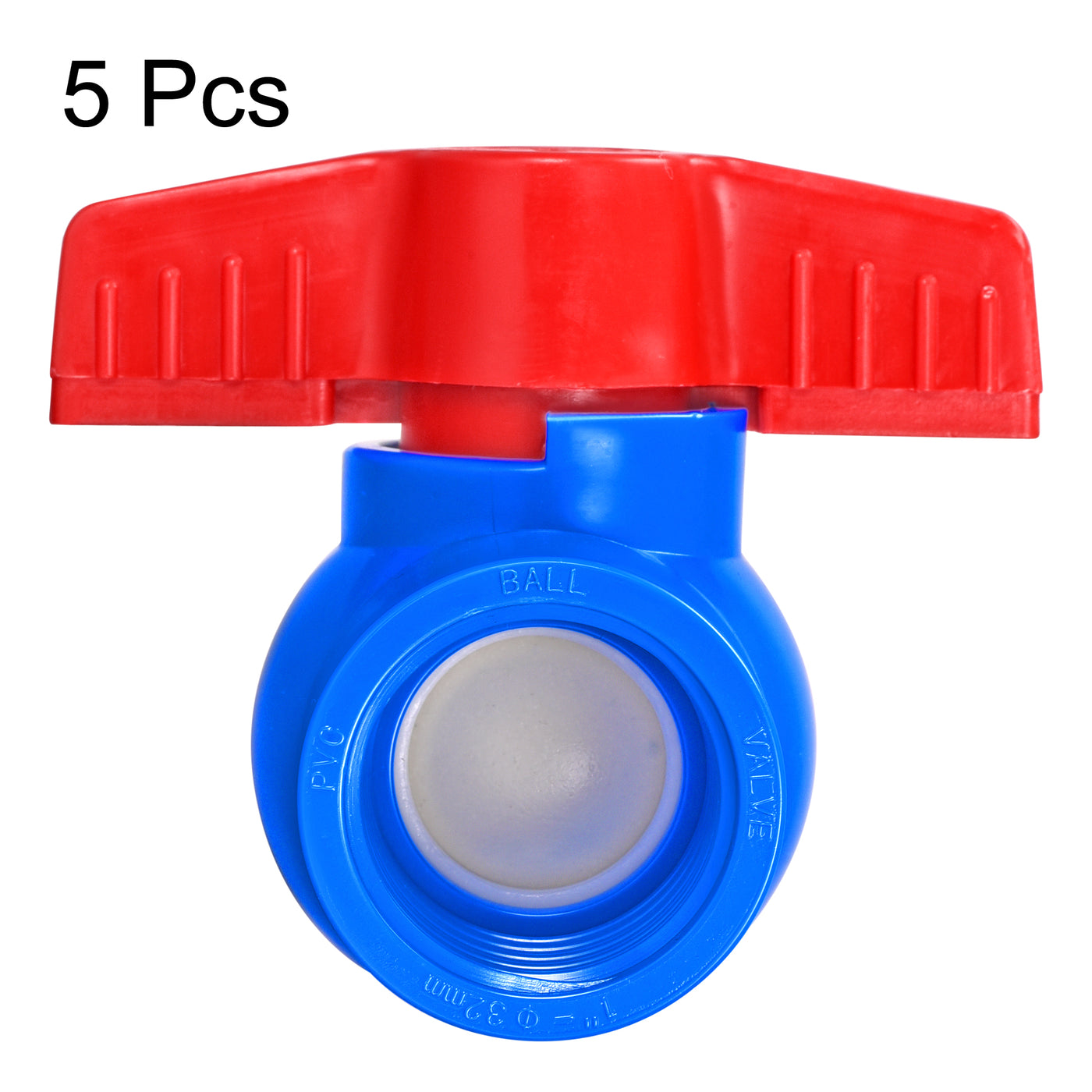 Uxcell Uxcell Ball Valve, G1/2 Female Thread PVC Valve for Aquarium Setup, Sump Pump, Pool, Garden Sprinkler Blue Red 5Pcs