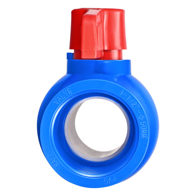 Harfington Uxcell Ball Valve, G3/4 Female Thread PVC Valve for Aquarium Setup, Sump Pump, Pool, Garden Sprinkler Blue Red 2Pcs