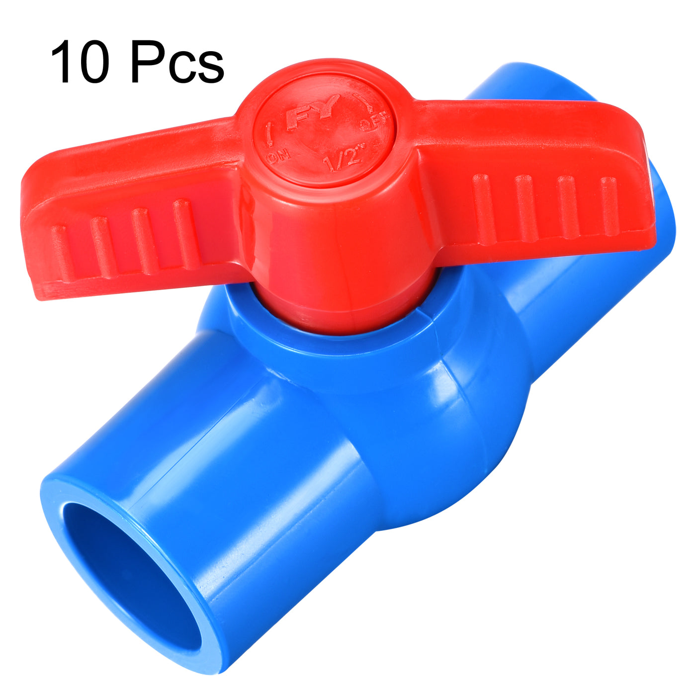 uxcell Uxcell Ball Valve, 20mm PVC Socket End Valve for Aquarium Setup, Sump Pump, Pool, Garden Sprinkler Blue Red 10Pcs