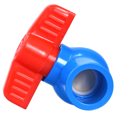 Harfington Uxcell Ball Valve, 20mm PVC Socket End Valve for Aquarium Setup, Sump Pump, Pool, Garden Sprinkler Blue Red 10Pcs