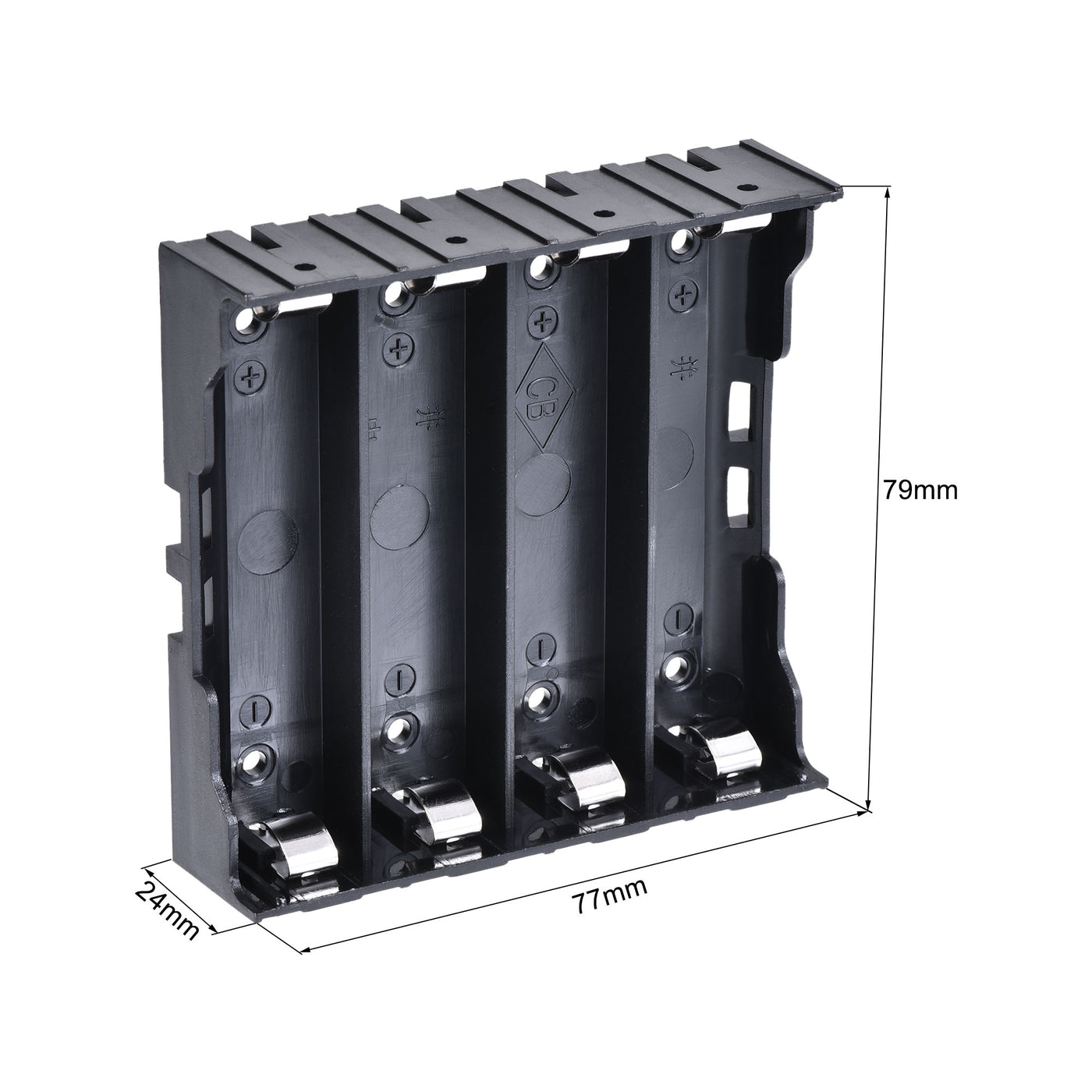 Harfington 4 Slots 3.7V 2 Wire Battery Holder Case Storage Box