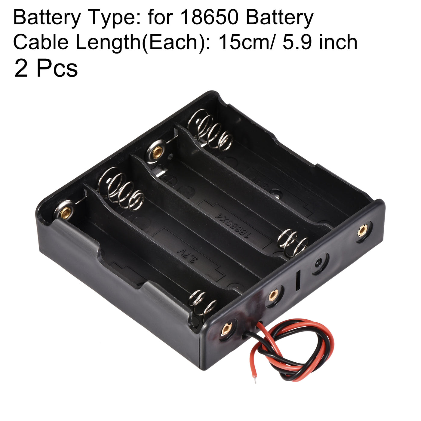 Harfington 4 Slots 3.7V 2 Wire Lead Battery Case Storage Box