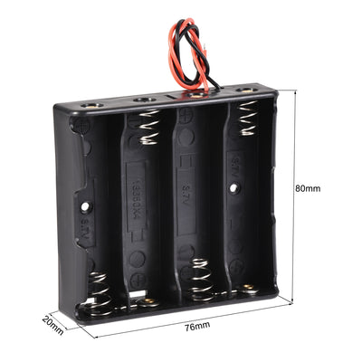 Harfington 4 Slots 3.7V 2 Wire Lead Battery Case Storage Box