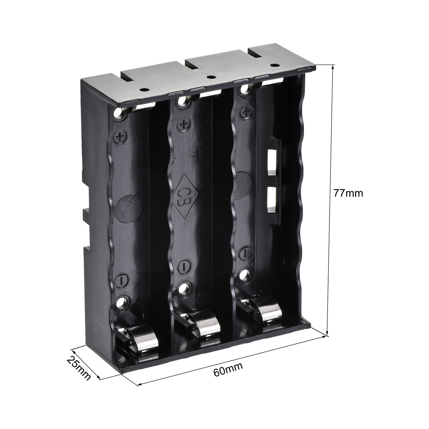 Harfington 3 Slots 3.7V 2 Wire Battery Holder Case Storage Box