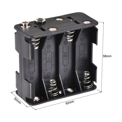 Harfington Uxcell Battery Case Storage Box 8 Slots x 1.5V Battery Holder for 8 x AA Battery with Standard Snap Connector