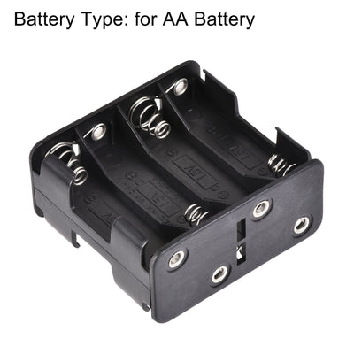 Harfington Uxcell Battery Case Storage Box 8 Slots x 1.5V Battery Holder for 8 x AA Battery with Standard Snap Connector