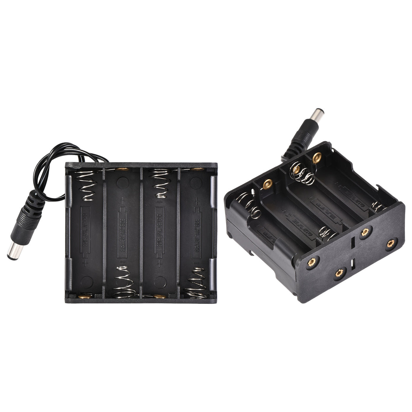 uxcell Uxcell Battery Case Storage Box 8 Slots x 1.5V DC Connector Wired Lead for 8 x AA Battery 4Pcs