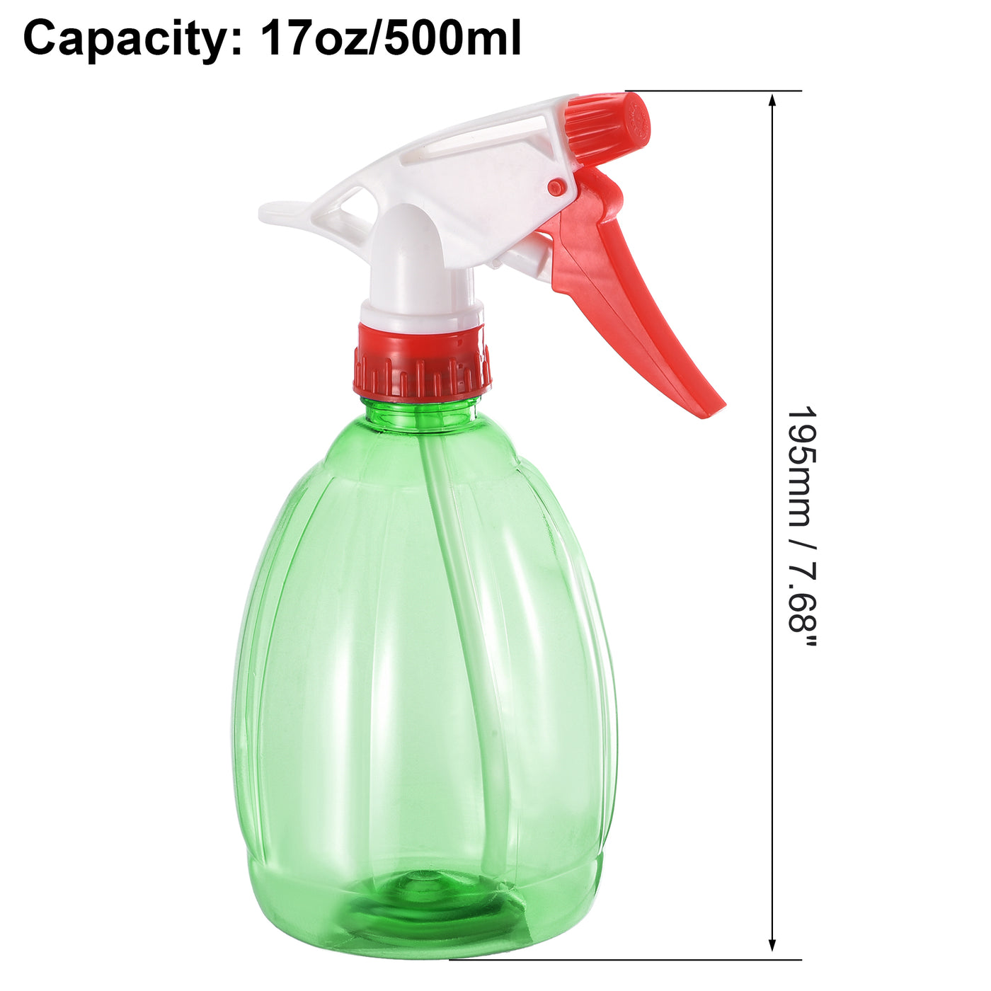 uxcell Uxcell Plastic Spray Bottle, 17oz/500ml Empty Refillable Bottle Adjustable Nozzle Green for Cleaning Solution and Plant Watering