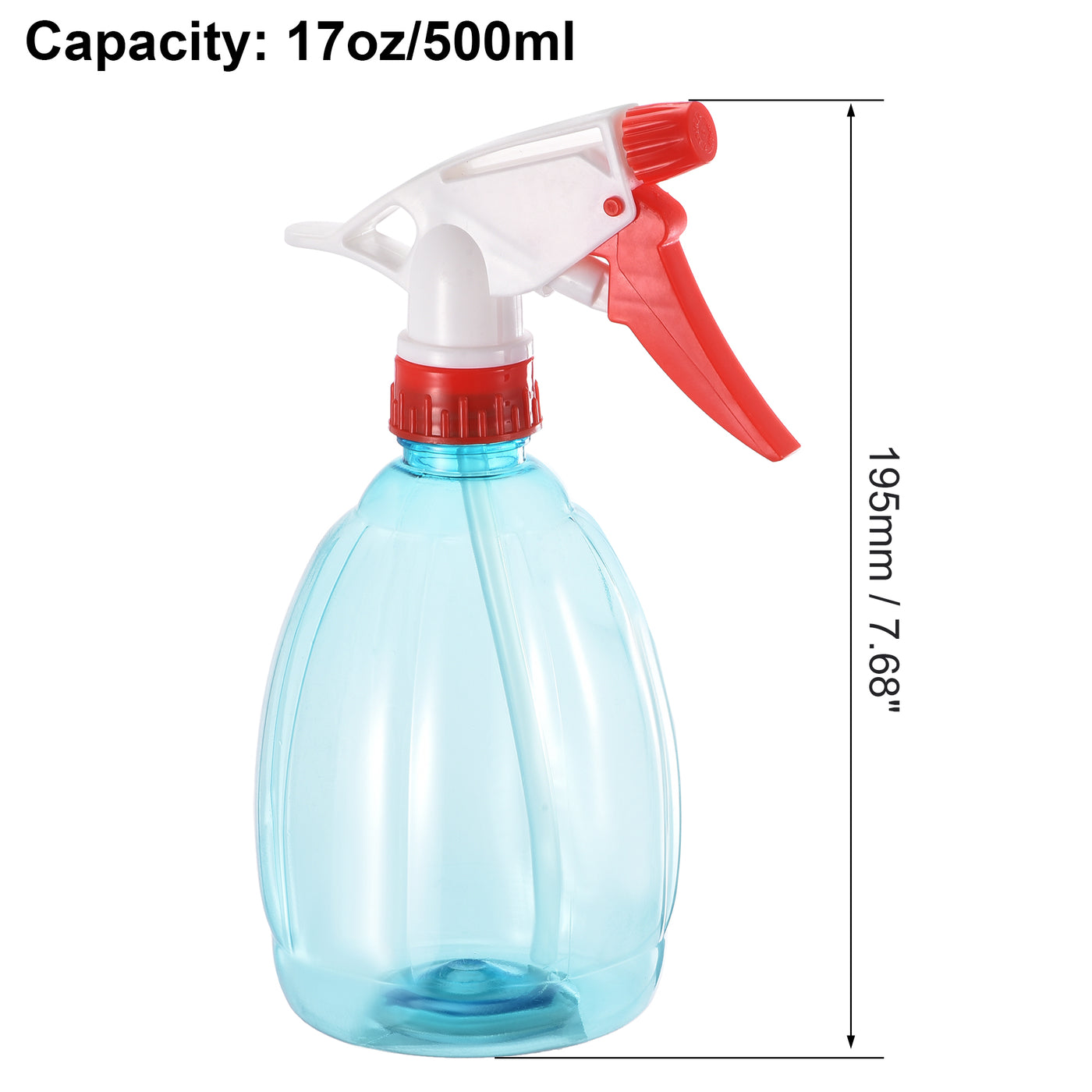 uxcell Uxcell Plastic Spray Bottle, 17oz/500ml Empty Refillable Bottle Adjustable Nozzle Blue for Cleaning Solution and Plant Watering