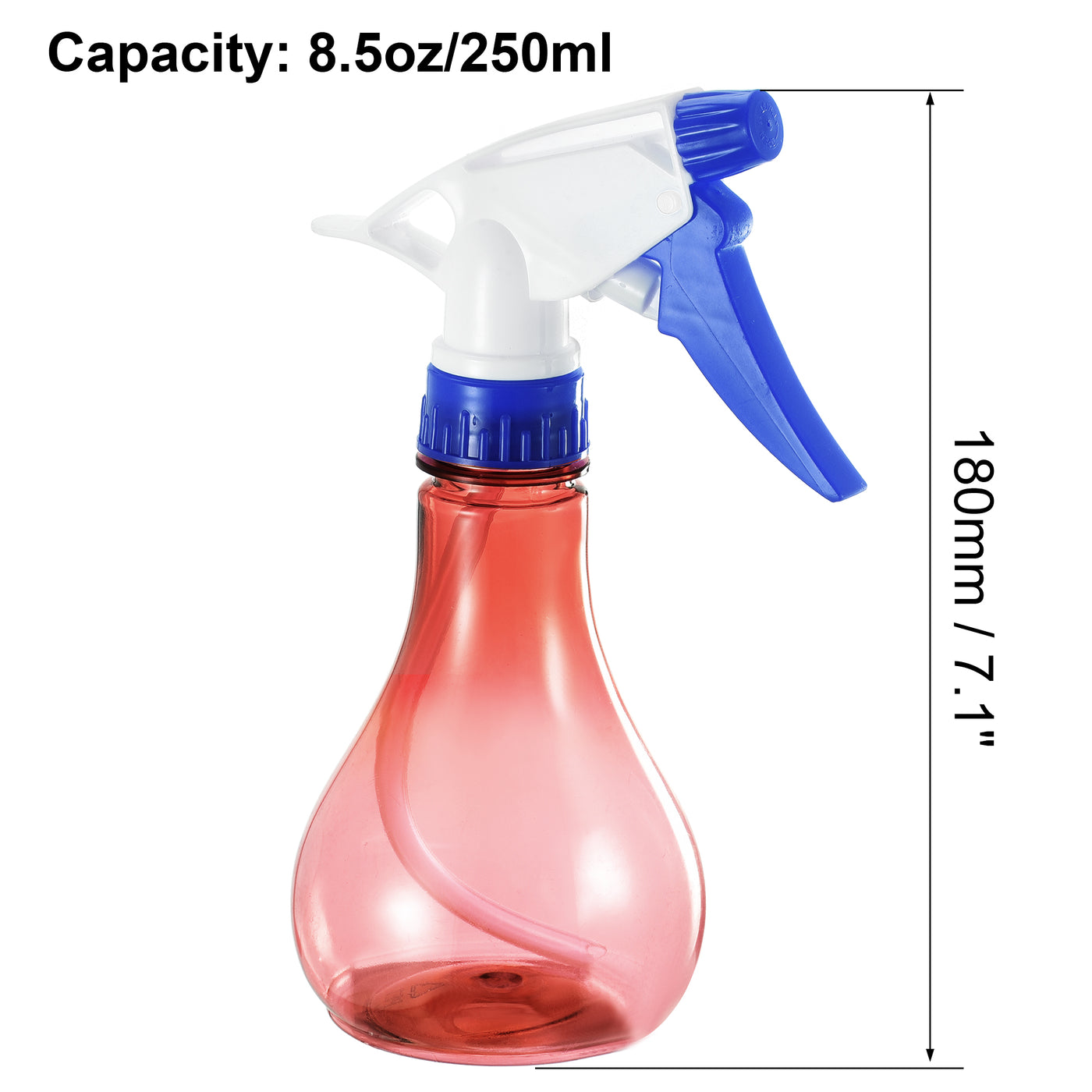 uxcell Uxcell Plastic Spray Bottle, 8.5oz/250ml Empty Refillable Bottle Adjustable Nozzle Red for Cleaning Solution and Plant Watering