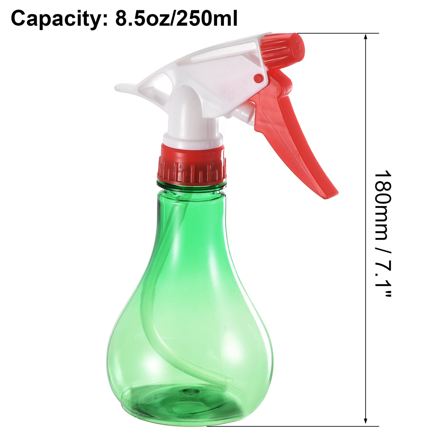 uxcell Uxcell Plastic Spray Bottle, 8.5oz/250ml Empty Refillable Bottle Adjustable Nozzle Green for Cleaning Solution and Plant Watering