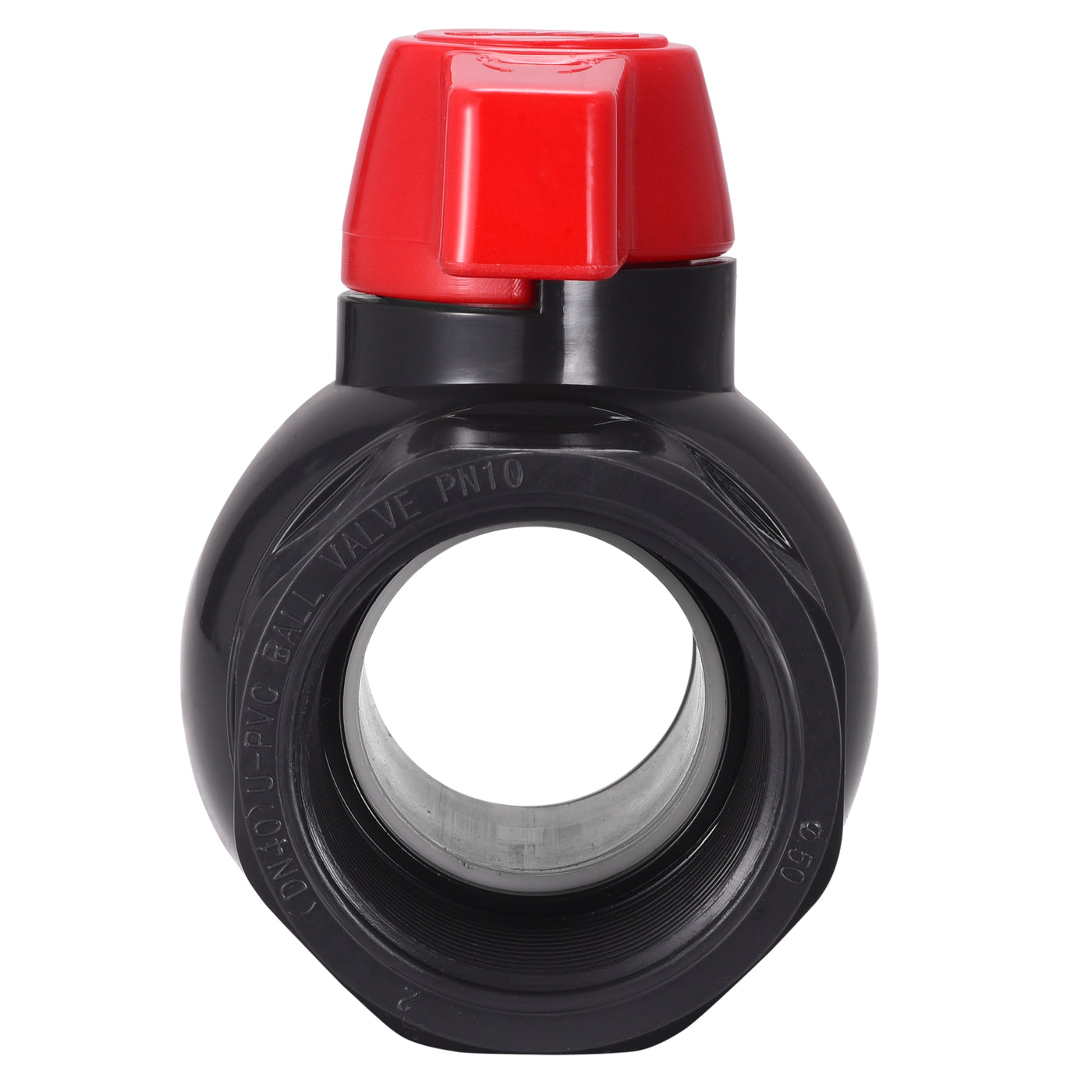 Uxcell Uxcell Ball Valve, G1 Female Thread PVC Valve for Aquarium Setup Black Red 2Pcs