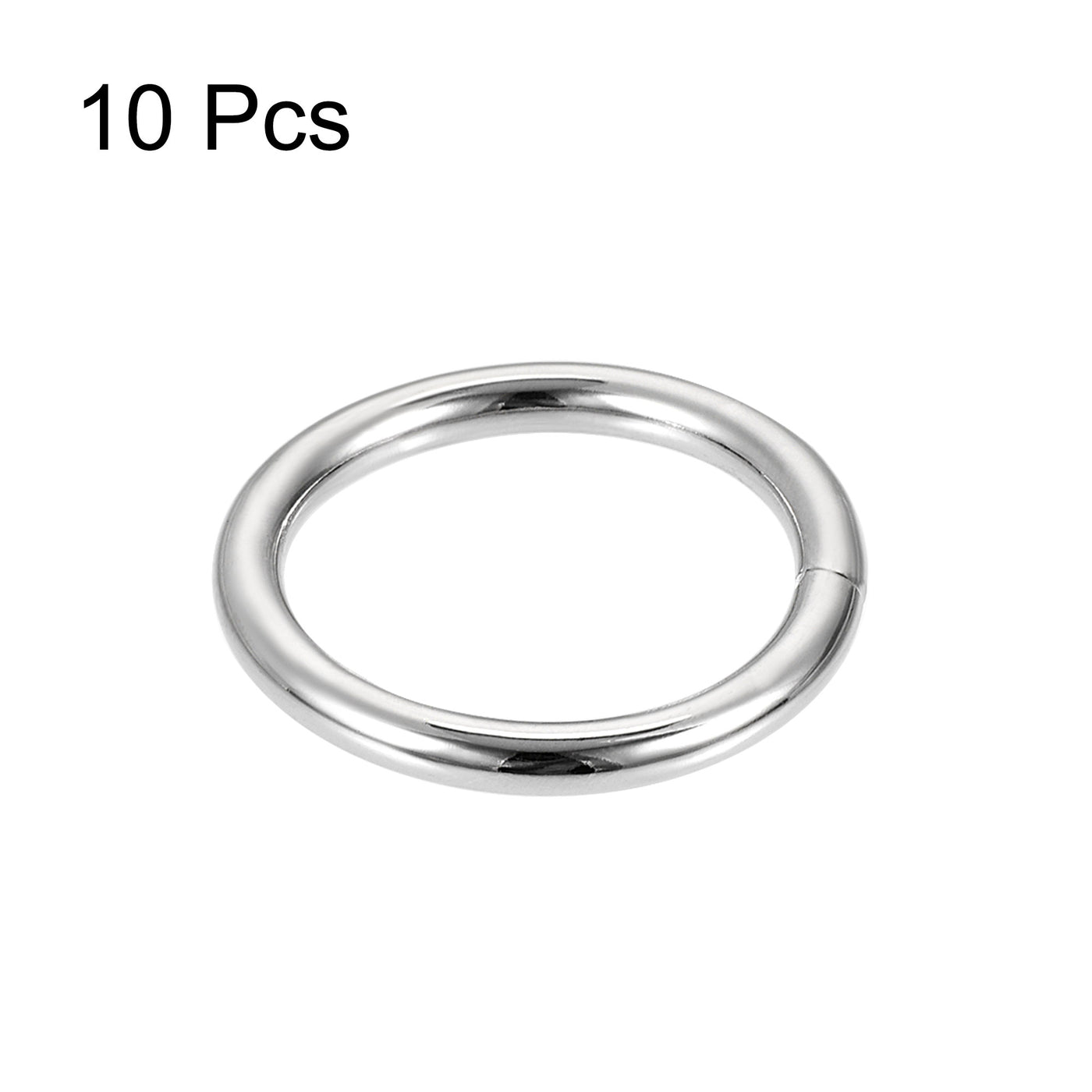 uxcell Uxcell Metal O Ring 25mm(0.98") ID 3.8mm Thickness Non-Welded Rings Silver Tone 10pcs