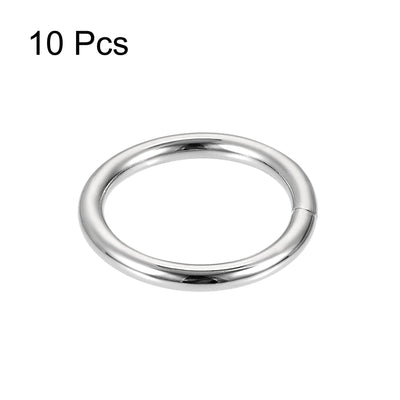 Harfington Uxcell Metal O Ring 25mm(0.98") ID 3.8mm Thickness Non-Welded Rings Silver Tone 10pcs