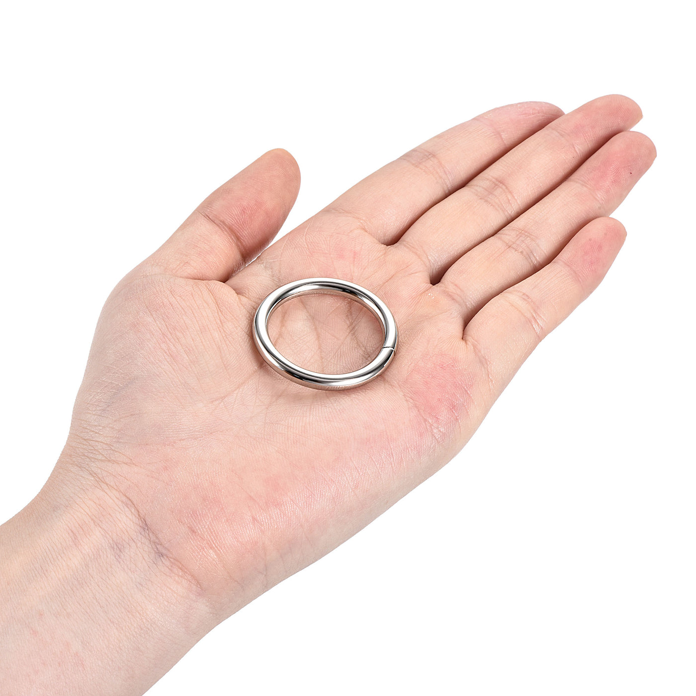 uxcell Uxcell Metal O Ring 25mm(0.98") ID 3.8mm Thickness Non-Welded Rings Silver Tone 10pcs