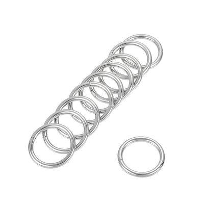 Harfington Uxcell Metal O Ring 25mm(0.98") ID 3.8mm Thickness Non-Welded Rings Silver Tone 10pcs