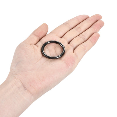 Harfington Uxcell Metal O Ring 25mm(0.98") ID 3.8mm Thickness Non-Welded Rings Black 15pcs