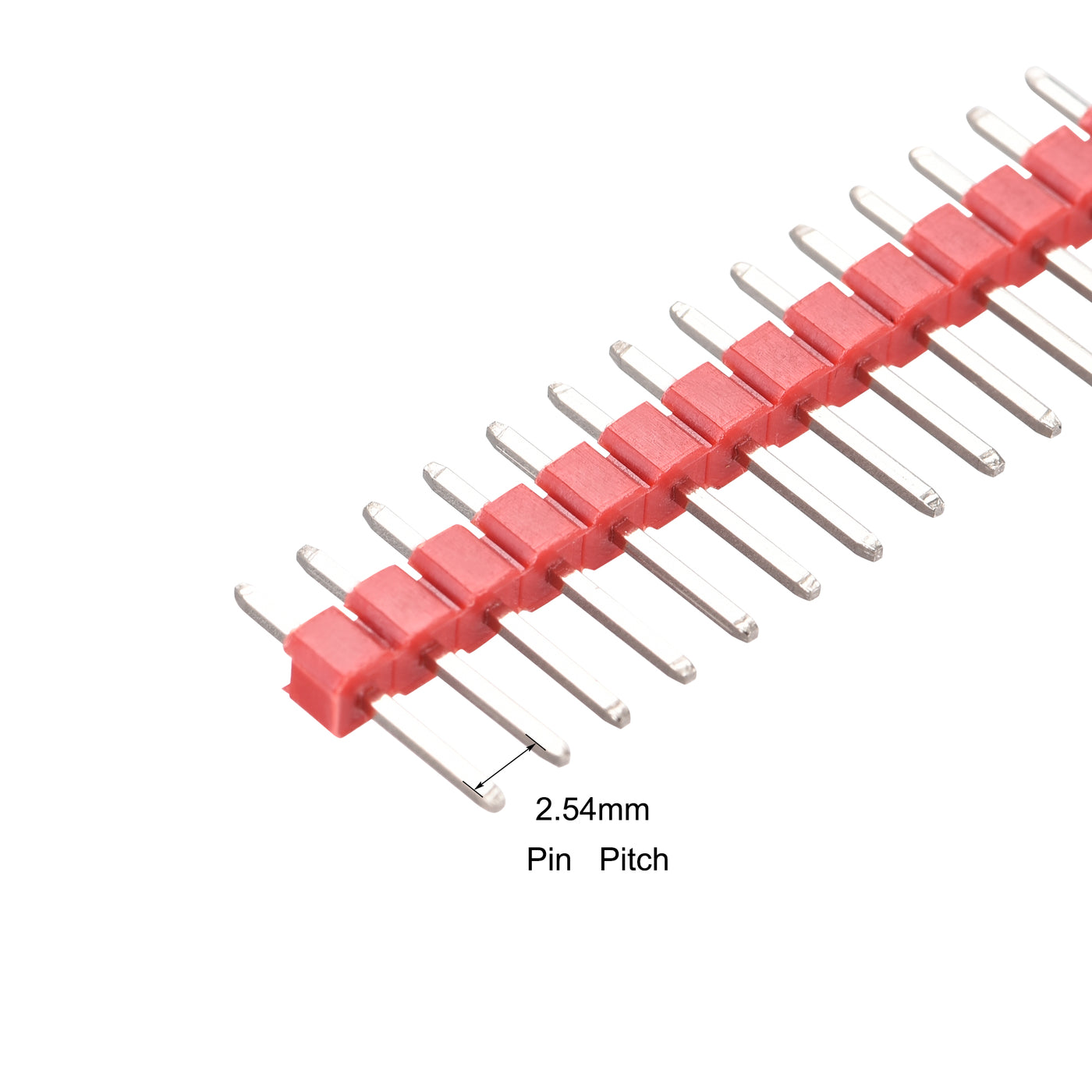 uxcell Uxcell 20 Stück Stift Leiste, 40 Stift 2,54 mm Gerade Ein Reihige, Brechbare Kopfzeile Steckverbinder PCB Stift Leiste, Rot