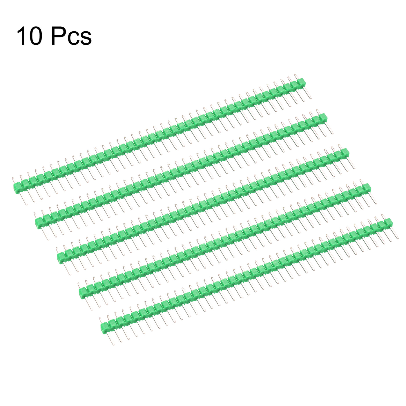 uxcell Uxcell 10pcs Male Pin Header,40 Pin 2.54mm Straight Single Row PCB Pin Strip,Green