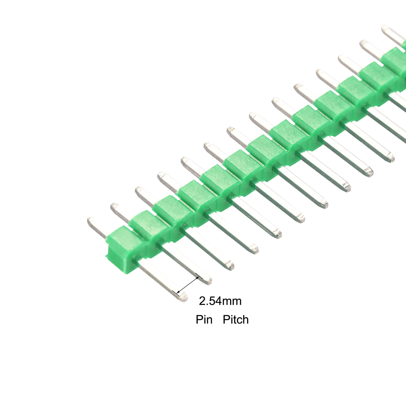 uxcell Uxcell 10pcs Male Pin Header,40 Pin 2.54mm Straight Single Row PCB Pin Strip,Green