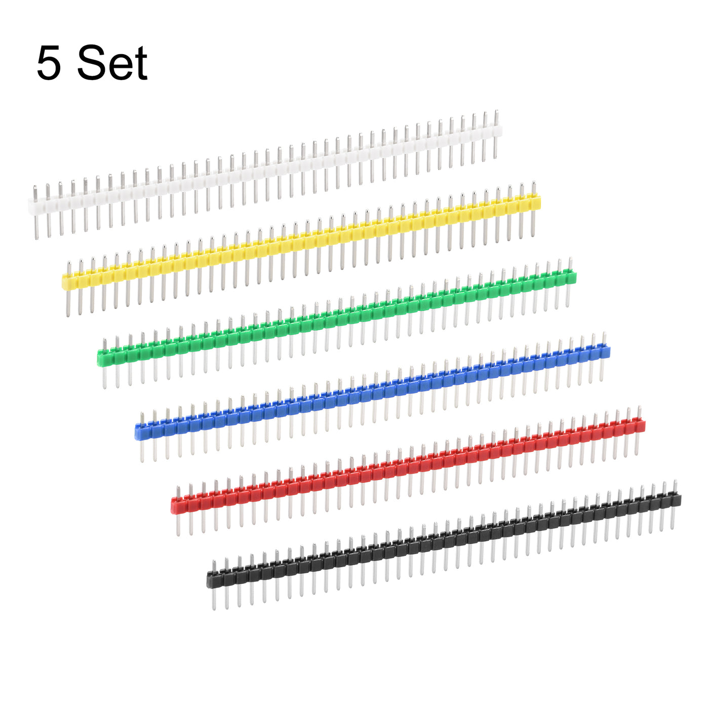 uxcell Uxcell 5 Set Male Pin Header,40 Pin 2.54mm Straight Single Row PCB Pin Strip