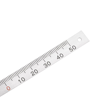 Harfington Uxcell Center Finding Ruler 50mm-0-50mm Table Sticky Adhesive Tape Measure Ruler, Aluminum Track Ruler with Holes, (from the middle).