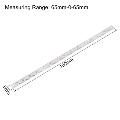 Harfington Uxcell Center Finding Ruler 65mm-0-65mm Table Sticky Adhesive Tape Measure, Aluminum Track Ruler with Holes, (from the middle).