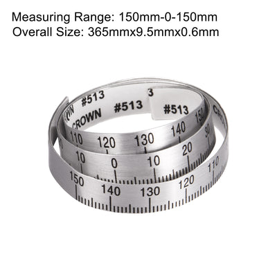 Harfington Uxcell Center Finding Ruler 270mm-0-270mm Table Sticky Adhesive Tape Measure, Aluminum Track Ruler with Holes, (from the middle).