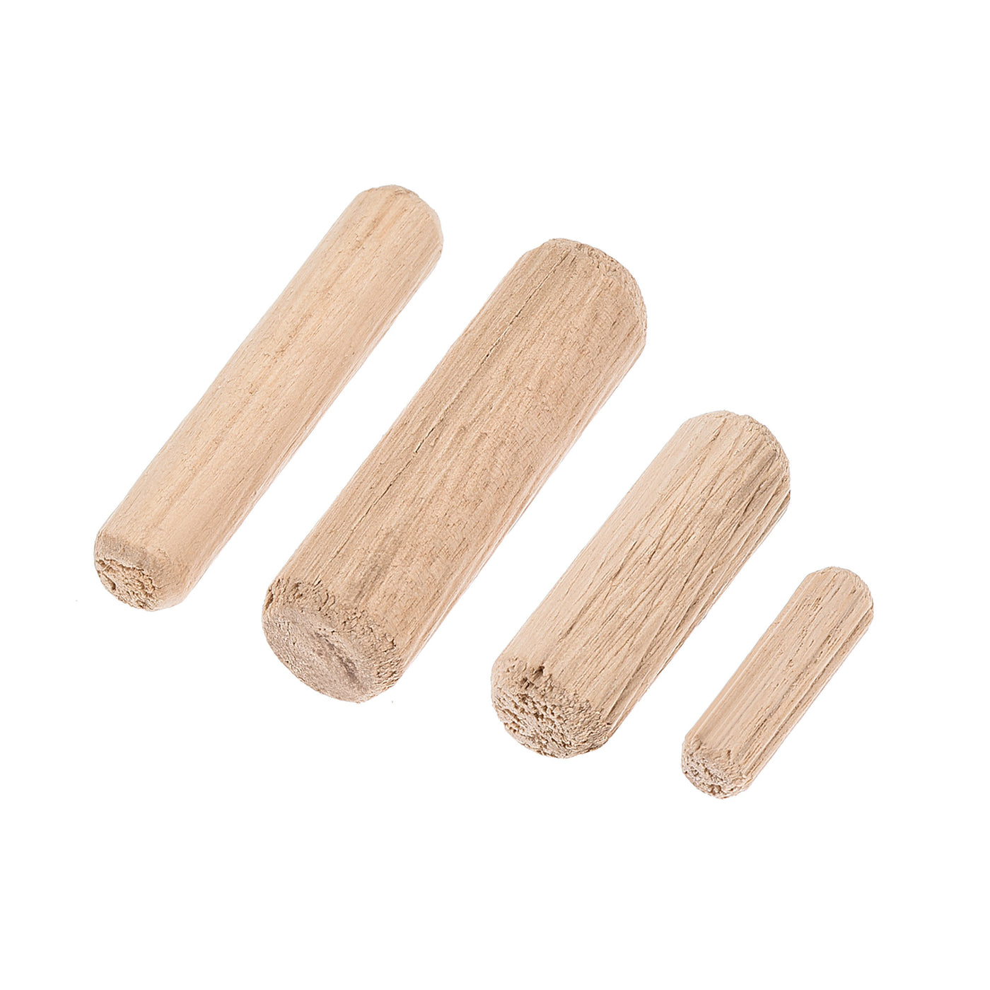 uxcell Uxcell Wooden Dowel Pin 6x20mm, 8x40mm, 10x30mm, 12x40mm Wood Kiln Dried Fluted Beveled Hardwood 114pcs