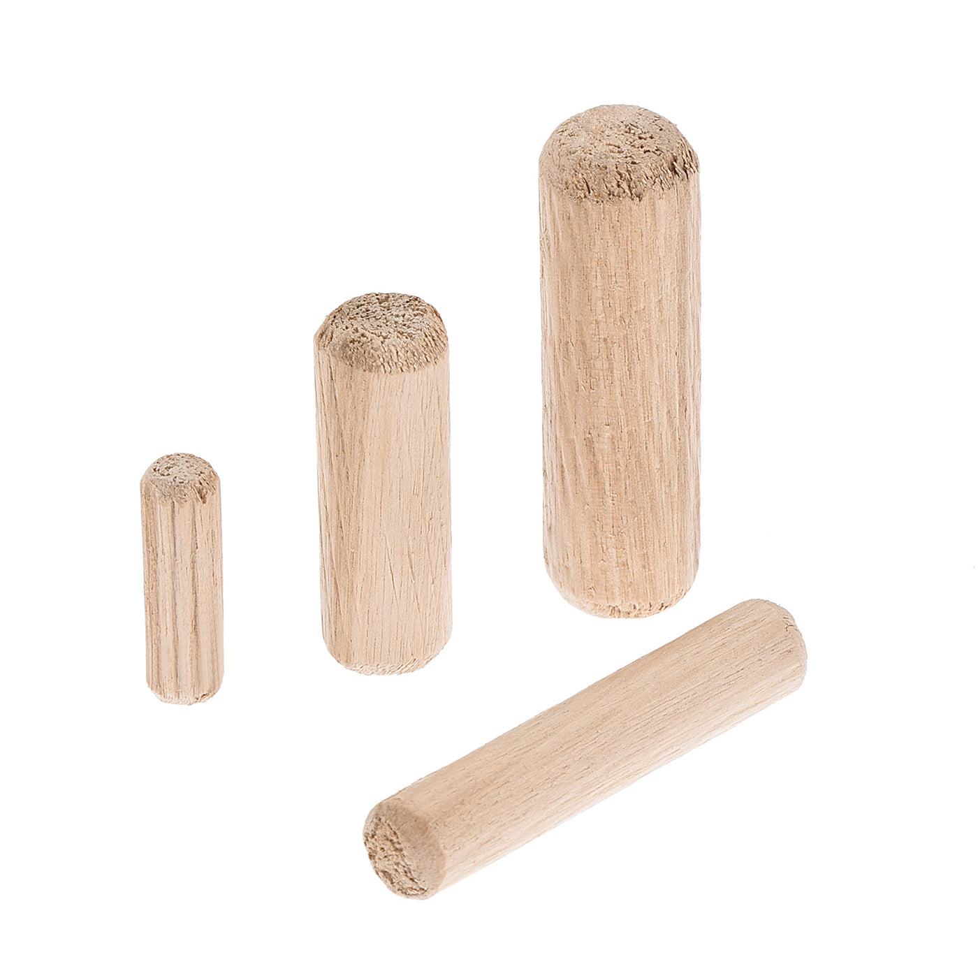 uxcell Uxcell Wooden Dowel Pin 6x20mm, 8x40mm, 10x30mm, 12x40mm Wood Kiln Dried Fluted Beveled Hardwood 114pcs