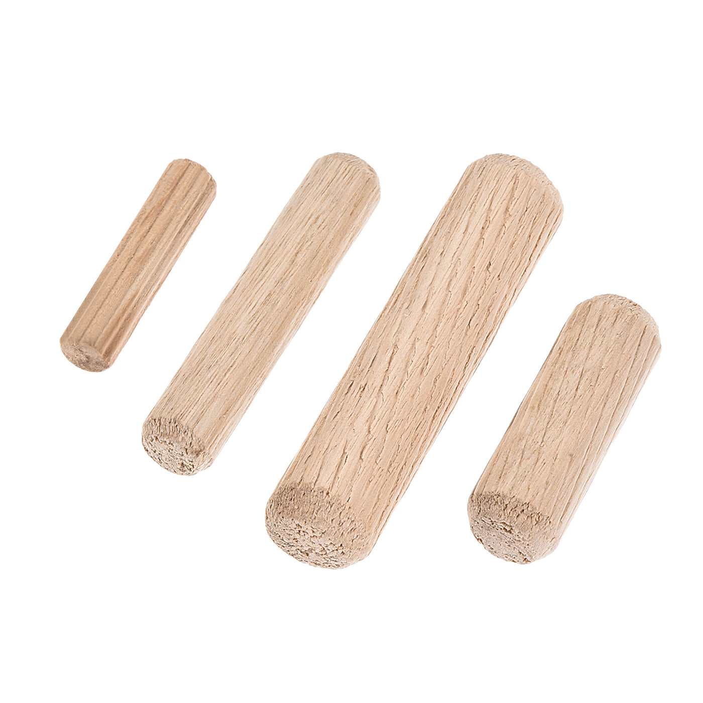 uxcell Uxcell Wooden Dowel Pin 6x25mm, 8x40mm, 10x30mm, 12x50mm Wood Kiln Dried Fluted Beveled Hardwood 96pcs