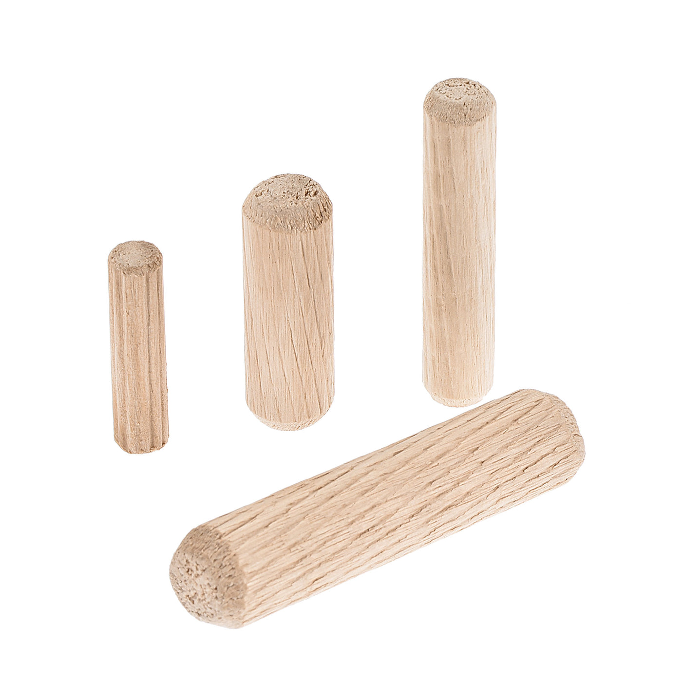 uxcell Uxcell Wooden Dowel Pin 6x25mm, 8x40mm, 10x30mm, 12x50mm Wood Kiln Dried Fluted Beveled Hardwood 96pcs