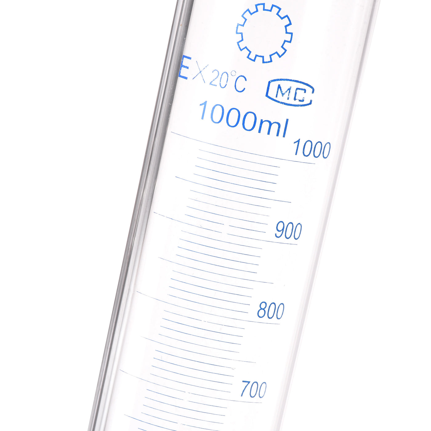 uxcell Uxcell Borosilicate Glass Graduated Cylinder, 1000ml Measuring Cylinder, Blue Hex Base