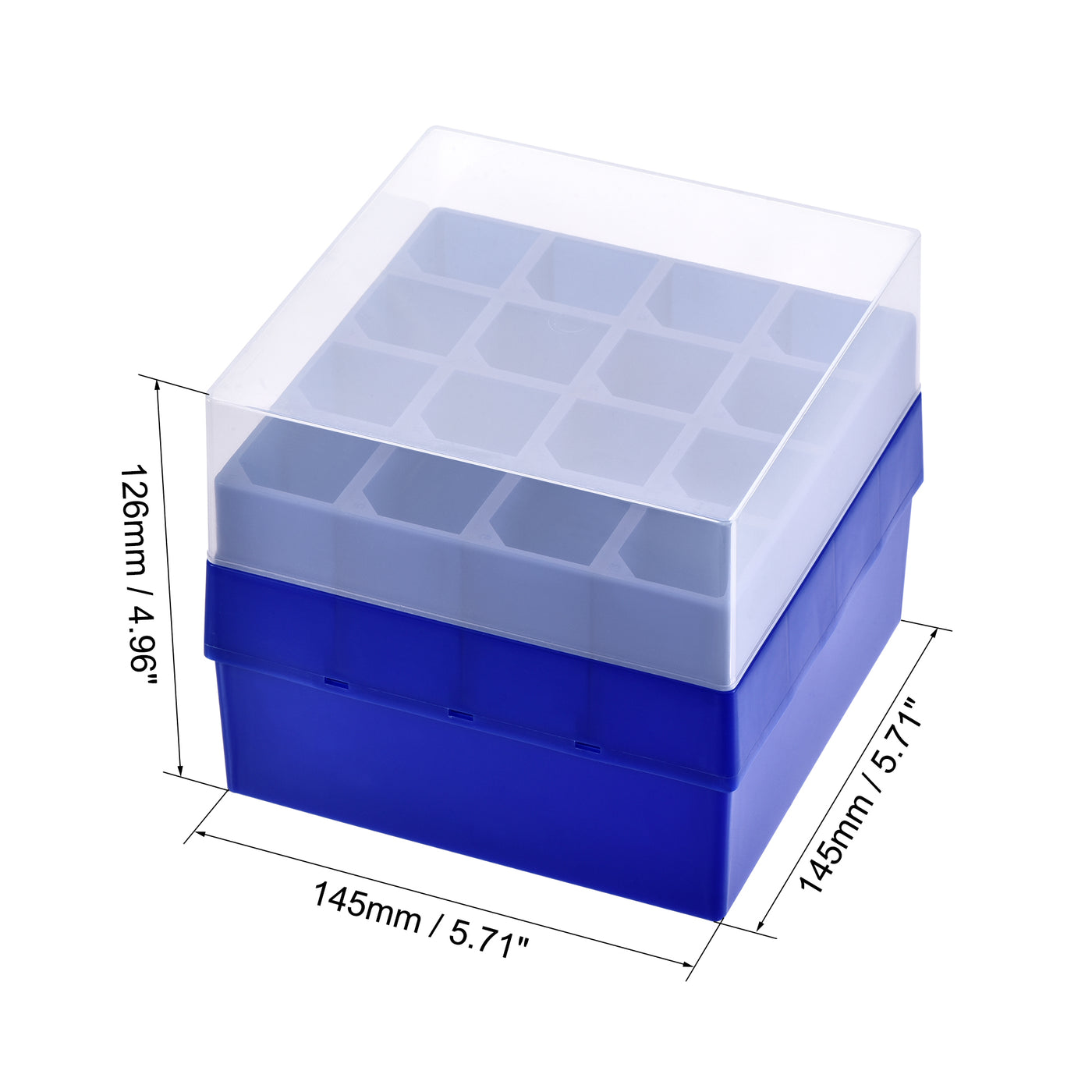 uxcell Uxcell Centrifuge Tube Freezer Storage Box 16-Well PP Holder Dark Blue for 50ml Tubes