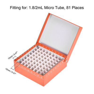 Harfington Uxcell Freezer Tube Box 81 Places Rack for 1.8/2ml Microcentrifuge Tubes 6in1 Set