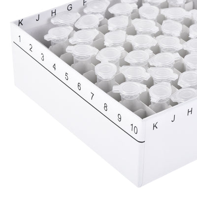 Harfington Uxcell Freezer Tube Box 100 Places Rack for 1.5/1.8/2ml Microcentrifuge Tubes 6in1 Set