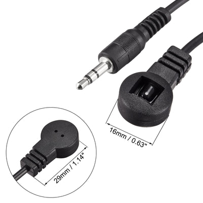 Harfington Uxcell IR Infrared Receiver Extender Cable 3.5mm Jack 4.9FT Long 26FT Receiving Distance Black Flat Head 5pcs