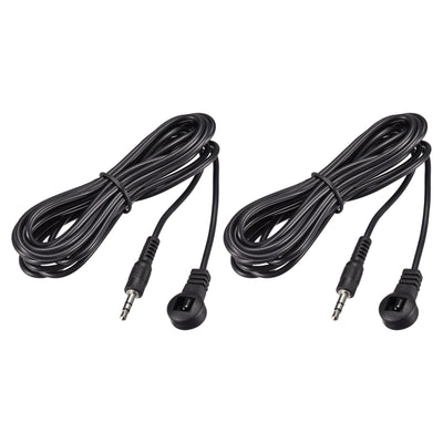 Harfington Uxcell IR Infrared Receiver Extender Cable 3.5mm Jack 9.8FT Long 26FT Receiving Distance Black Flat Head 2pcs