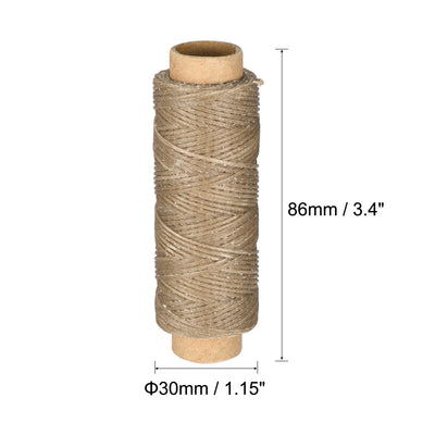 Harfington Uxcell Leather Sewing Thread Set 55 Yards 150D/1mm Polyester Flat Waxed Cord for Hand Stitching, Craft DIY, (Wooden Colors, 6Pcs)