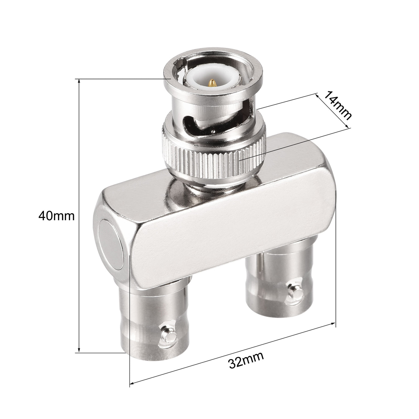 uxcell Uxcell 4Stk.BNC Y-Splitter 1 Stecker auf 2 Buchse Adapter 3-Wege-HF Koaxialstecker für CCTV Kamera