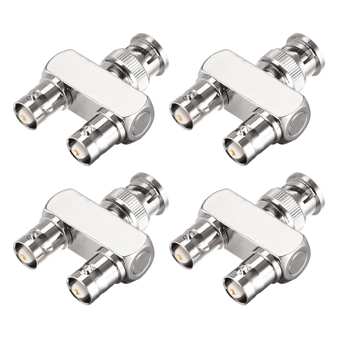 uxcell Uxcell 4Stk.BNC Y-Splitter 1 Stecker auf 2 Buchse Adapter 3-Wege-HF Koaxialstecker für CCTV Kamera