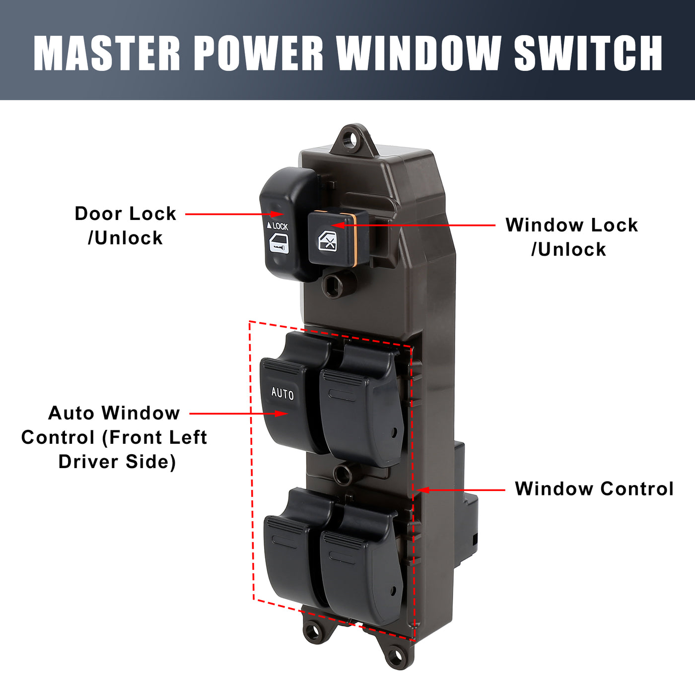 X AUTOHAUX 84820-33170 Elektrischer Fensterheber Tür-/Fensterschalter vorne Fahrerseite linke Seite für Toyota Corolla Matrix