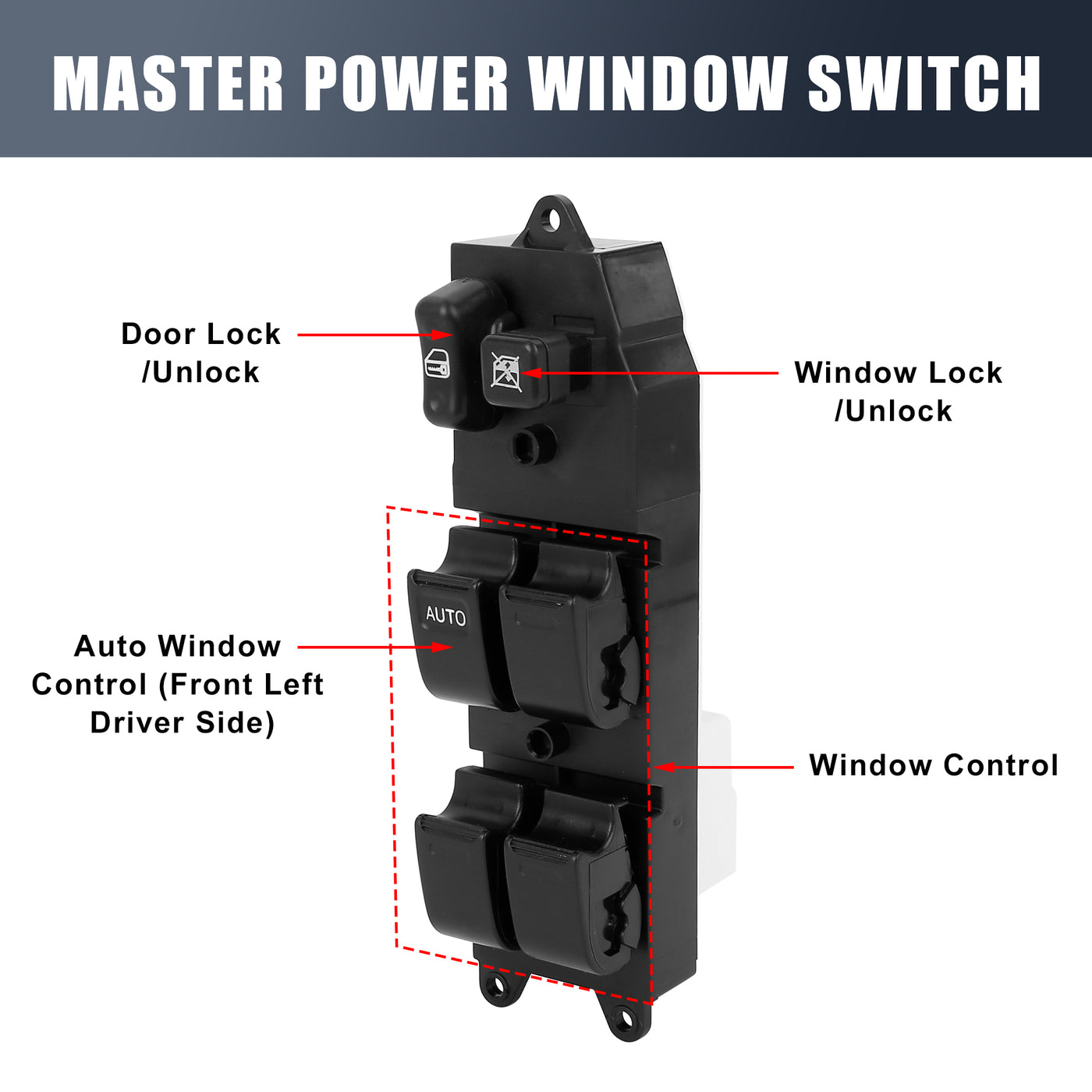 X AUTOHAUX Master Driver Side Power Window Switch 84820-33070 Replacement for Toyota Camry 1996-2016