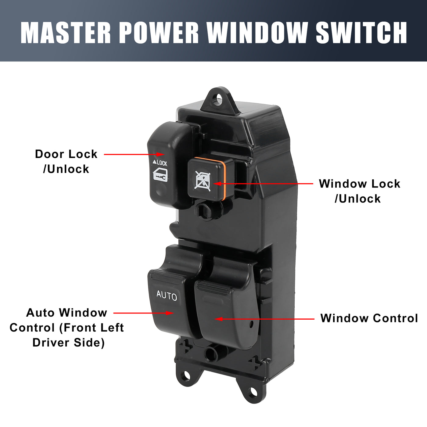 X AUTOHAUX 84820-52170 Elektrischer Fensterheber Tür-/Fensterschalter vorne, Fahrerseite, linke Seite für Toyota Yaris 1999–2005