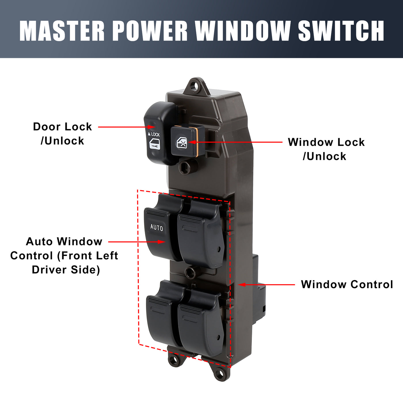 X AUTOHAUX Master Driver Side Power Window Switch 84820-01021 Replacement for Toyota Corolla 2002-2008 for Toyota Matrix 2003-2008 for Pontiac Vibe 2003-2005