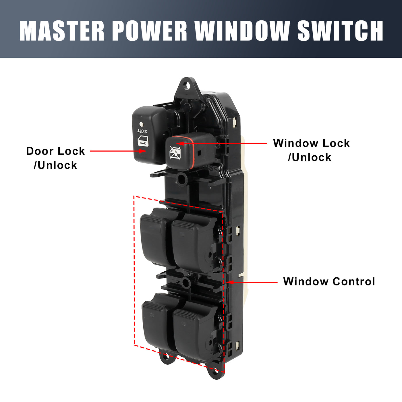 X AUTOHAUX Master Driver Side Power Window Switch 84040-60091 Replacement for Toyota Land Cruiser 2003-2007 for Fiat for Abarth 2000 1967